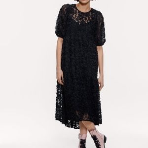 Zara textured black dress